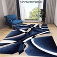 thumbnail image 4 of Blue Abstract Geometric Waves Area Rug - Washable Non-Slip Indoor Carpet, 4 of 6