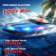 thumbnail image 5 of JoyStone 10 inch RC Boat with LED Lights for Adults and Kids - 2.4Ghz Remote Control Boat for Pool and Lakes, Dual Motor & Low Battery Alarm, Gifts for 8-12 Boys Girls(Blue), 5 of 10