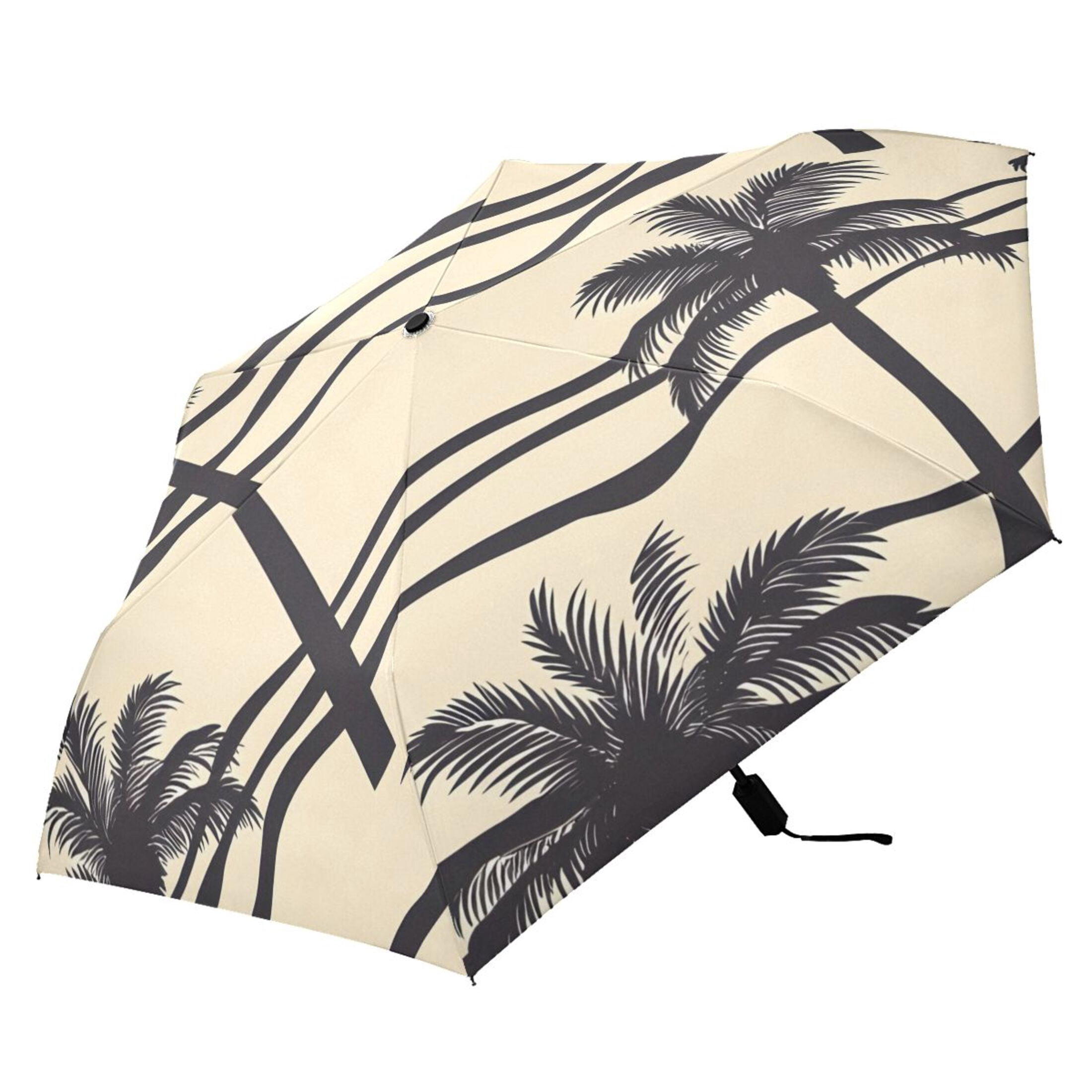 ALAZA Palm Tree-a5 UPF 50+ Compact Folding Umbrella for Rain Travel Umbrella Packable