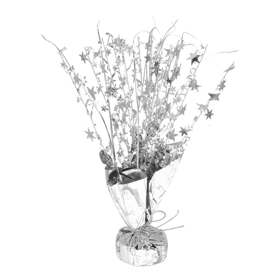 Metallic Foil Spray Centerpiece, 12.2" Star Table Decoration Spray Decoration for Christmas Wedding Birthday Party Graduation Celebration New Year, Silver