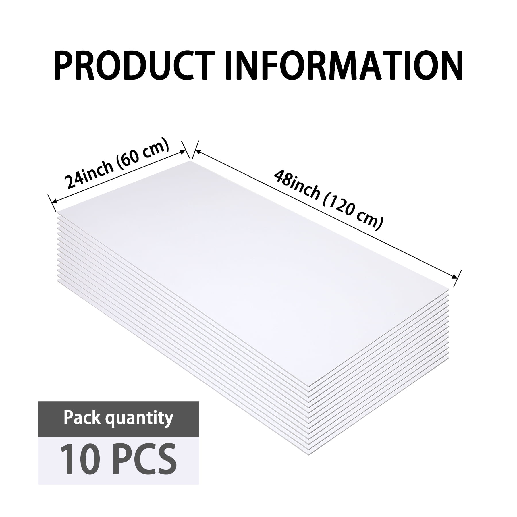 10-Pack White Ceiling Panel 4ft x 2ft (48in x 24in), Waterproof and Fireproof PVC Smooth Drop Ceiling Tile
