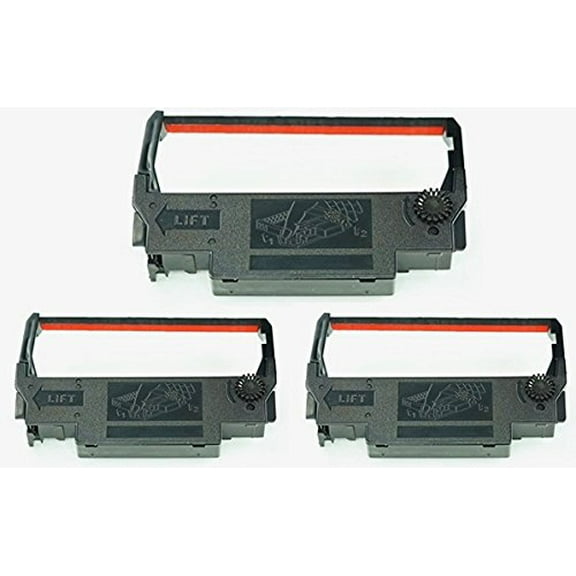 GRC E238-BR compatible ink ribbon replacement for ERC 30/34/38 black and red, Porelon BR506, Dataproducts E2117 (3-pack)