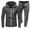 Dark Gray, variant on JIKNTTR Men's 2 Piece Sweatsuits Outfits Thin Hooded Jacket Zip Hoodie Coat Casual Long Sleeve Jacket With Jogging Pants Sets Commuting Work Outfits