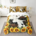 thumbnail image 2 of Manfei Rustic Flowers Sunflower 7-Piece Twin Bedding Sets,Farmhouse Cowhide Bedding Comforter Set,Orange Brown White Sheet Sets For Boys Kids,Breathable Home Decor, 2 of 8