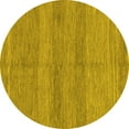 thumbnail image 1 of Ahgly Company Indoor Round Abstract Yellow Modern Area Rugs, 7' Round, 1 of 4