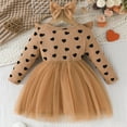 thumbnail image 4 of SUYOLL Toddler Girls Outfits Sets Cute Heart Print Bow Long Sleeve Dress with Headband Casual Beach Party Summer Fall Outfit Casual Sundress, 4 of 6