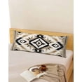 thumbnail image 5 of Boho Black Brown Throw Pillow Covers, Southwestern Geometric Ethnic Retro Soft Breathable Pillow Cases with Invisible Zipper for Sleeping, Long Body Pillowcases for Couch Bed Sofa Chair 20x60 Inches, 5 of 6