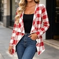 thumbnail image 2 of SEROYE Women's Plaid Cardigan Sweaters Open Front Long Sleeve Jacket Lightweight Loose Layering Coat Holiday Wear (XL, Red), 2 of 8