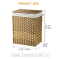 thumbnail image 2 of 110L Handwoven Laundry Hamper, Foldable Laundry Basket with Lid and Removable liner Bags, 2 of 7