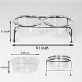 thumbnail image 5 of GDCZ Glass Raised Cat or Small Dog Bowls with Heighten Metal Stand and Non Slip Bottom for Pet Food and Water Dishes,18 Ounces Transparent, 5 of 6