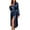 Navy Blue, variant on Ekouaer Silk Robes for Women Long Sleeve Satin Bathrobe Soft Lightweight Full Length Sleepwear with Pockets Bridesmaid Wedding Robes