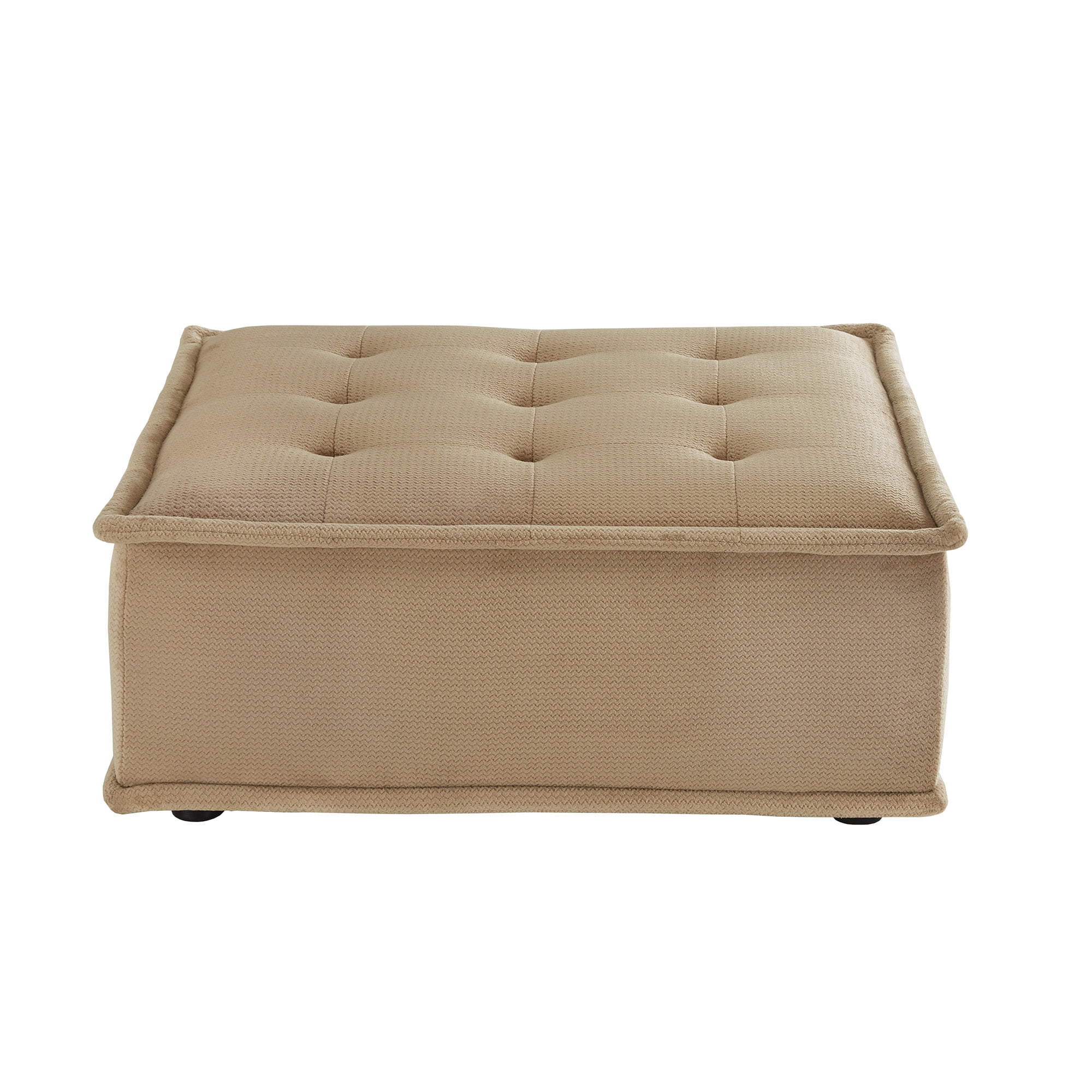 Weston Home Skagway Velvet Tufted Modular Accent Chair with Pillow Back, Taupe