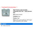 thumbnail image 2 of Right Parking Light Assembly - Compatible with 1987 - 1988 Chevy R30, 2 of 2