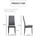 thumbnail image 3 of DreamBuck Dining Chairs Set of 6, Modern Minimalist, Fireproof Leather Sprayed, Metal Pipe Diamond Grid Pattern, Restaurant Home Conference Chair, Black, 3 of 8