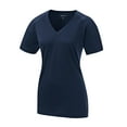 thumbnail image 5 of Sport-Tek LST700 Ladies Ultimate Performance V-Neck T-Shirt, True Navy - Extra Large, 5 of 6