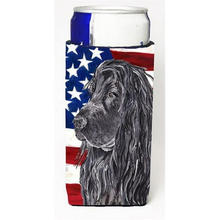 

Cocker Spaniel Black Usa American Flag Michelob Ultra bottle sleeves For Slim Cans - 12 oz.