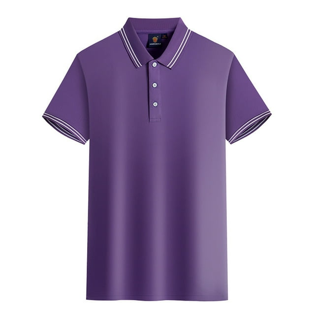 MAWCLOS Polo T-Shirt Garçon Coupe Ajustée Hauts Homme Manches Courtes Décontracté Bureau Haut Violet 4TG