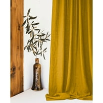 The Cozy Creations Set of 2 Rod Pocket Window Panels, 100% Cotton Curtain for Door ,Bedroom, Living Room and Kitchen, Thik Cotton Extra Long Blackout Curtains, Mustard, 44" Wide x 90" Length