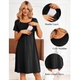 thumbnail image 4 of Ekouaer Women's Nursing Dress Summer Short Sleeve Patchwork Maternity Breastfeeding Knee Length Dress, 4 of 5