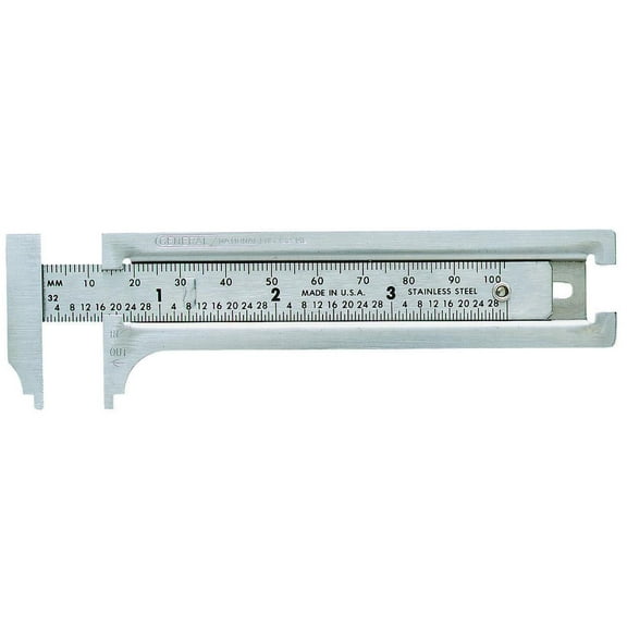 General Tools 132ME 3-Inch English and Metric Pocket Sliding Bar Caliper