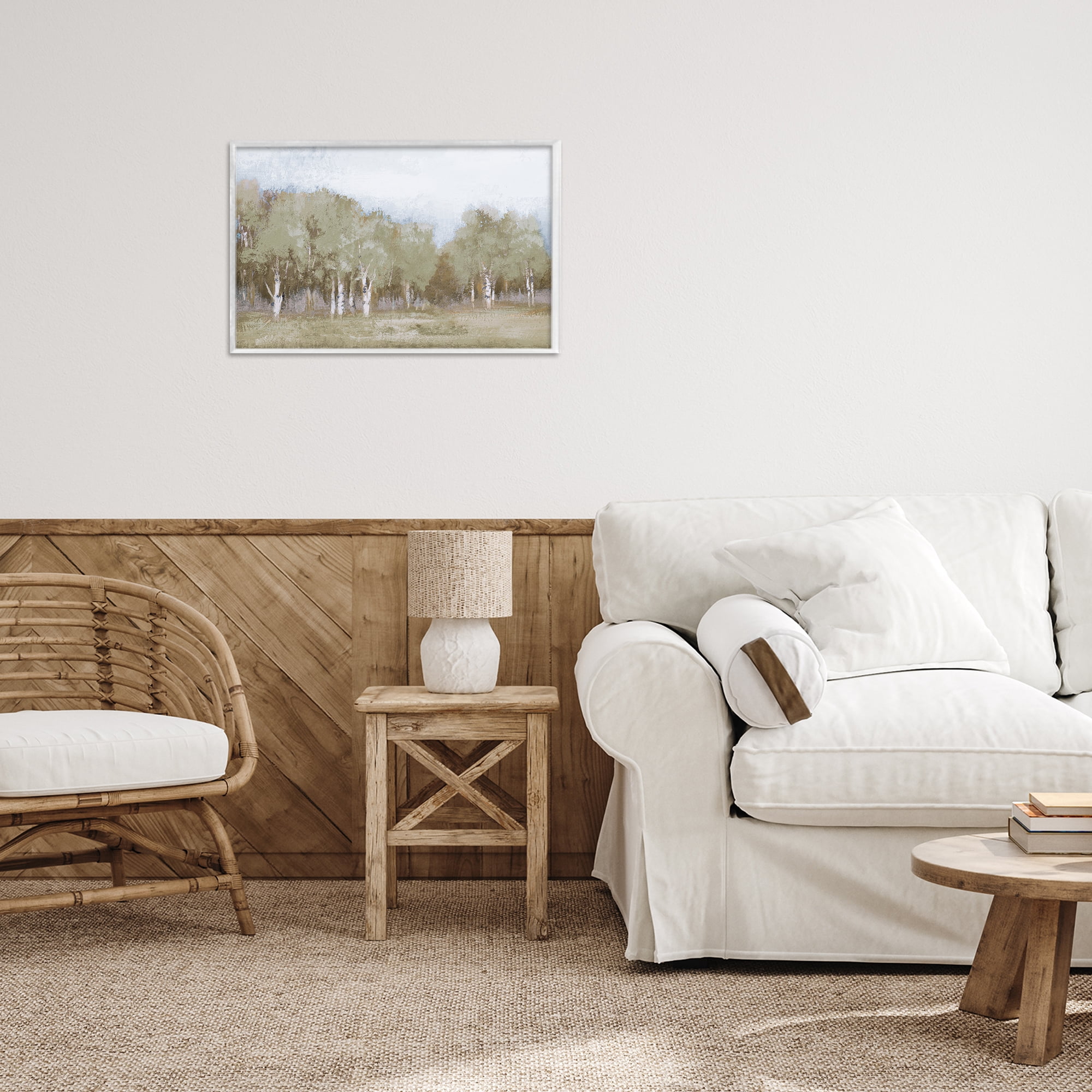 Stupell Industries Autumn Greens Tranquil Trees White Framed Giclee Art, design by Michael Marcon