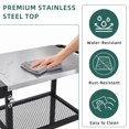 thumbnail image 3 of NUUK Rolling Outdoor Grill Cart with Wheels,Dining Table with Hook, Stainless Steel Food Prep Table Stand for Patio BBQ and Deck Parties, 3 of 7