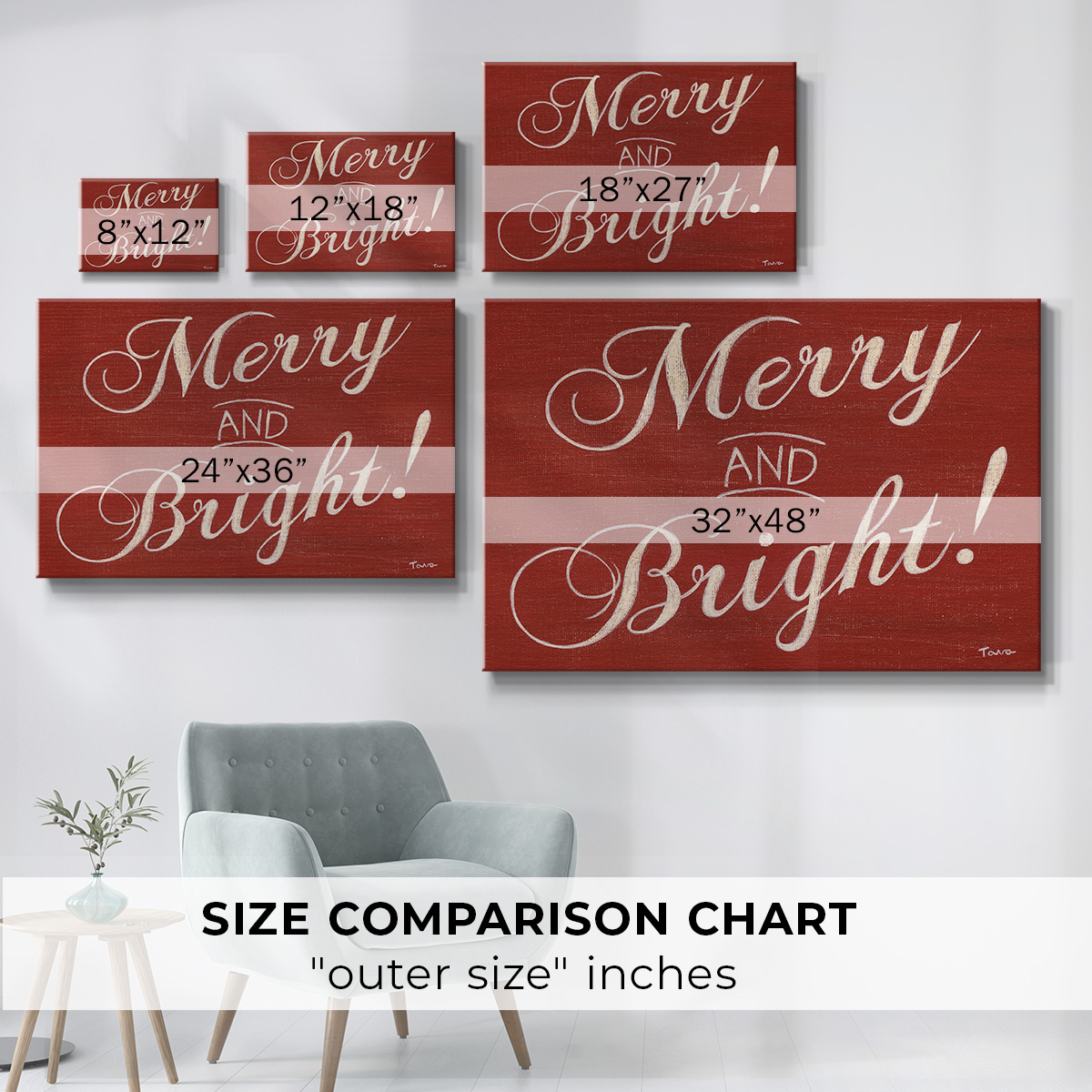 Red Merry and Bright- Gallery Wrapped Canvas