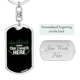 thumbnail image 2 of Show Your Strength Here Hunter'S Keychain Stainless Steel or 18k Gold Dog Tag Keyring, 2 of 10