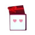 thumbnail image 7 of JewelStop 14K Yellow Gold 6x7.5mm Heart Pink Enamel Stud Earrings with Butterfly Backings for Women, 7 of 7