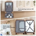thumbnail image 5 of Joyway 3-Piece Front Opening Cover Carry-on Luggage Side Hooks TSA Lock Spinner Wheels YKK Zippers, 5 of 7