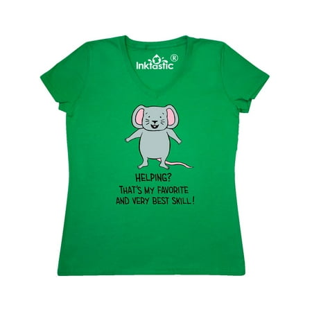 Helping? That's my favorite and very best skill!- Mouse Women's V-Neck (The Very Best Of Eek A Mouse)