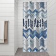 thumbnail image 2 of Blue Chevron Geometric Boho Pattern Shower Curtain 36"x72" ,Bathroom Decorative Shower Curtains Set with 12 Hooks,Modern Waterproof Washable Shower Curtain, 2 of 6