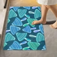 thumbnail image 2 of Dreamtimes Bath Mats Toiletry Mat Blue Teal Mushroom Print, Luxury U-Shaped Toilet Rug, Soft Contour Mat for Bathroom Floor, Non-Slip Absorbent Bath Carpet, Dry Quickly, Machine Washable, 17.3"x13.4", 2 of 4