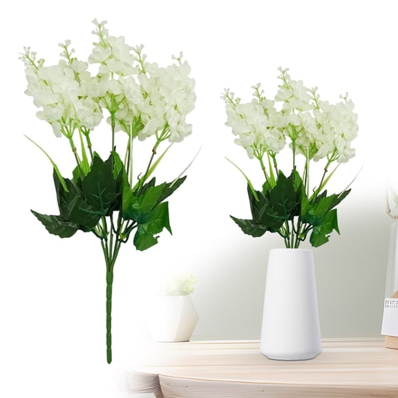 Delphinium Artificial Flowers 1PC Purple Fake Flowers 13.5" Tall Flowers Faux Delphinium for Floor Vase Light Purple Flowers for Wedding Centerpieces Home Decor Indoor(White)