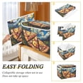 thumbnail image 2 of Yayeee Collapsible Cube Storage Bin with Lid Fabric Closet Decorative Basket with Handles, Starry Pizza, 2 of 7
