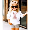 thumbnail image 4 of Floral Easter Bunny Sweatshirt for Women Teens and Girls Spring Watercolor Crewneck White Sweatshirt Youth Medium, 4 of 5