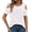 A White, variant on Women's Cold Shoulder T-Shirt with Criss-Cross Straps, Short Sleeve Crew Neck Casual Top for Spring Summer