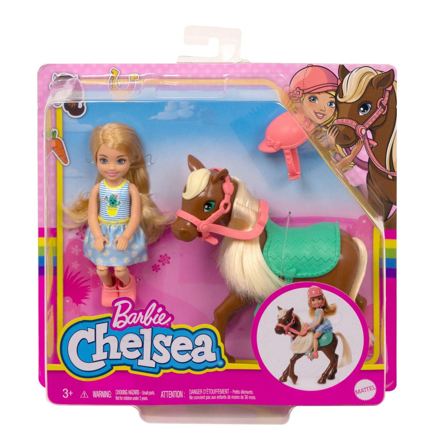 ​Barbie Club Chelsea Doll and Horse, 6-inch Blonde, Wearing Fashion and Accessories, Gift for 3 to 7 Year Olds​​