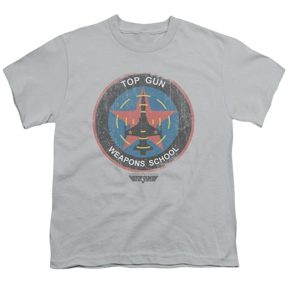 Top Gun Men's Flight School Logo Youth T-shirt Silver
