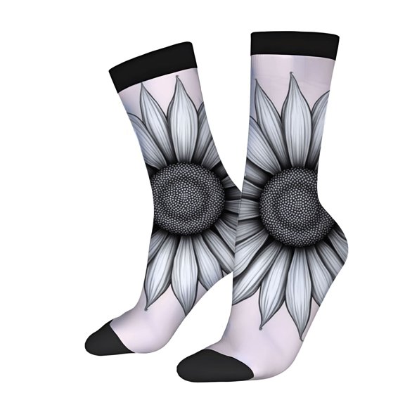 Four Seasons Universal Socks - 2 Pairs of Unisex Trendy Socks with Detailed Sunflower Design Mixed Colors Stylish & Comfortable