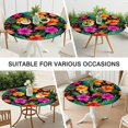 thumbnail image 7 of Pioneer Flower Floral Print Pattern Round Fitted Tablecloth with Elastic Edge,Dining Table Cover Waterproof,Outdoor Round Tablecloth for Camping,Dining,Indoor and Outdoor, 7 of 7