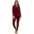thumbnail image 3 of Purcoar Women's 2 Piece Velvet Sweatsuits Jogging Sweatshirt & Sweatpants Sport Wear Outfits, 3 of 7