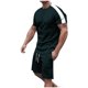 thumbnail image 1 of Mens Pantalones Casuales Cuello Redondo Impresión de Manga Corta Blusa Y Pantalones Cortos Traje, Pantalones de Traje para Hombres, 1 of 7