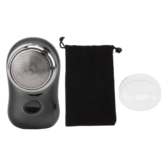 Mini recortadora de barba de bolsillo, tipo C, recargable, eléctrica, de bajo ruido, con batería de 400 mAh para viajes en coche, color negro