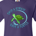 thumbnail image 4 of Inktastic Skip a Straw Save a Turtle with Cute Green Sea Turtle Youth T-Shirt, 4 of 5