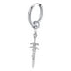 thumbnail image 5 of Pendientes de acero inoxidable estilo vintage con forma de cruz y aro Huggie para hombre y mujer Pendiente Plata 1pc, 5 of 9
