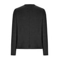 thumbnail image 6 of Women's Long Sleeve Blouses V Neck Tops Casual Loose Cotton Blended Comfort Basic T-Shirt Solid Plain Tee Tops Black,2XL, 6 of 7