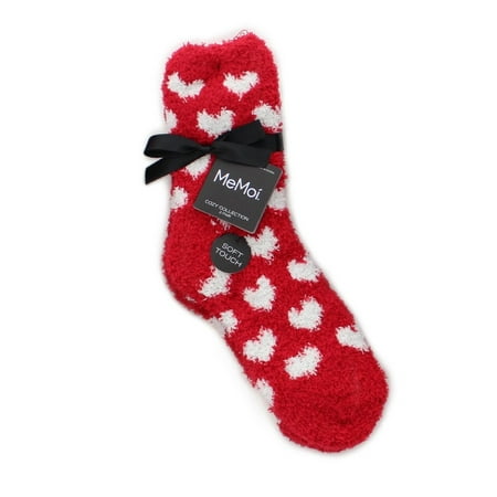 

MeMoi Hearts/Solid Fuzzy Socks 2 Pack - Womens - Female