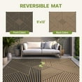 thumbnail image 4 of KUETH 9'x 12' Outdoor Rug Plastic Foldable Waterproof Outside Carpet UV Resistant Geometric Patio RV Deck Mat,Black Brown, 4 of 6