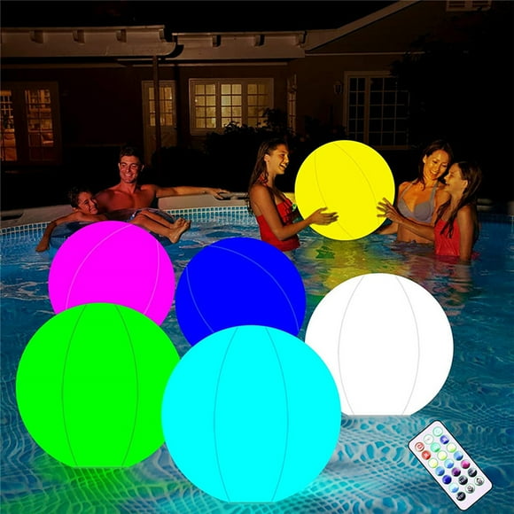 Inflatable Light Up Beach Ball Inflatable Glowing Ball Inflatable Light Up Beach Ball PVC 16 Colors Remote Control LED Beach Ball For Swimming Pool White